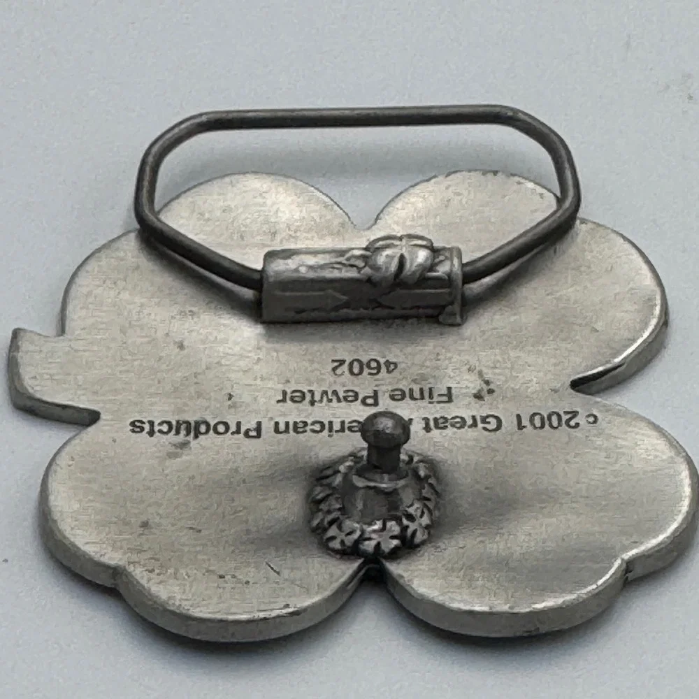 Great American Products 2001 Green Four Leaf Clover Fine Pewter Belt Buckle 4602